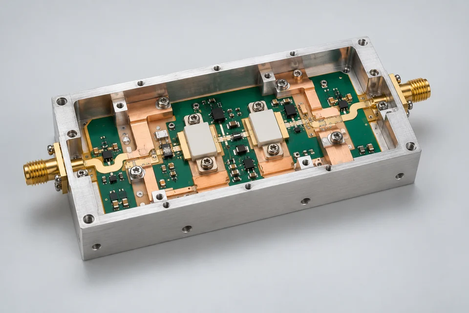 Representative RF power amplifier render